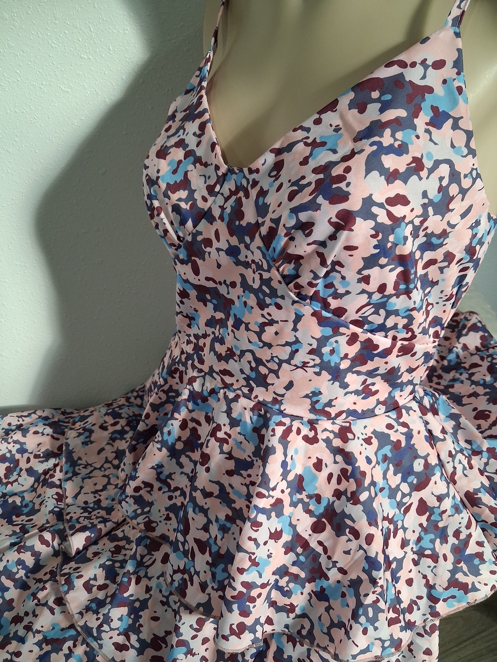 Pink Floral Pattern Fit-and-Flare Dress